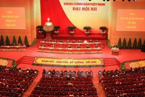 越南共产党第十二次全国代表大会闭幕式（图片来源：越通社）
