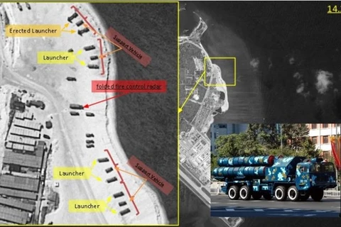 中国在归属越南的富林岛布置红旗 9 防空导弹