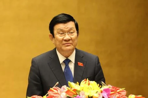 国家主席张晋创已在第十三届国会第十一次会议上作了国家主席2011—2016年任期工作报告