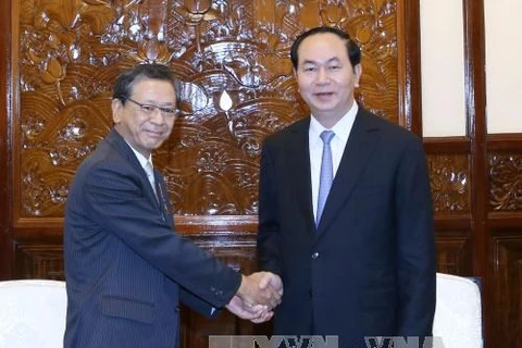 越南国家主席陈大光与日本驻越大使大岛浩