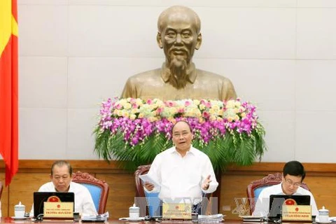 阮春福总理在会议上发表讲话