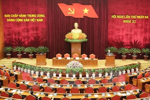 越共十一届中央委员会第十三次全体会议闭幕会全景 