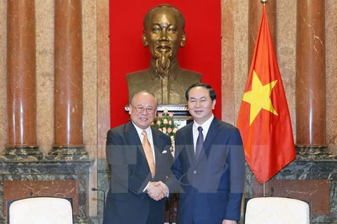 越南国家主席陈大光会见日越友好议员联盟特别顾问武部勤 