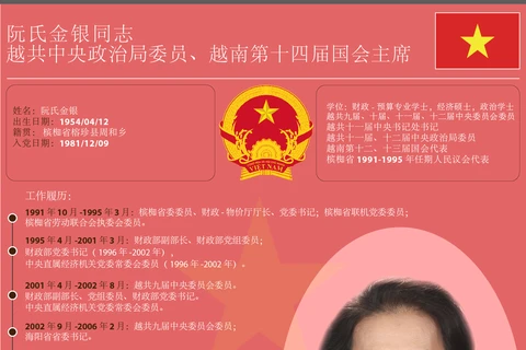 越南第十四届国会主席阮氏金银简历。