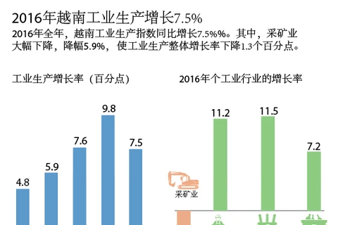2016年越南工业生产增长7.5%