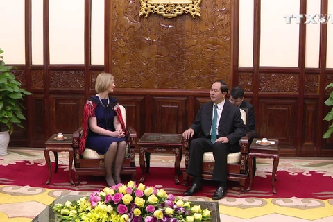 陈大光主席接受五国新任驻越南大使递交国书
