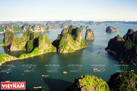 《金刚：骷髅岛》影片的背景下龙湾世界遗产。（图片来源：越南画报）