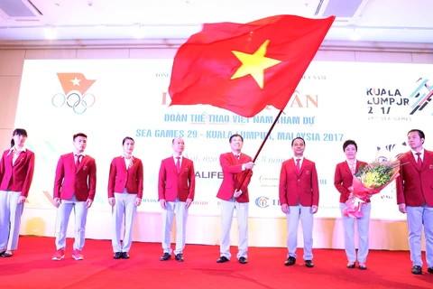 第29届东南亚运动会越南体育代表团出征仪式8月8日晚在河内举行。