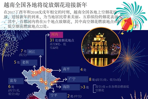  图表新闻：越南全国各地将绽放烟花迎接新年