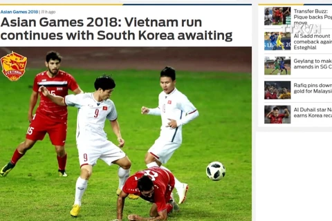 2018年亚运会：国际媒体赞扬越南国奥队的胜利