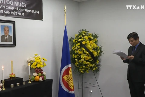 越南驻外代表机构为杜梅同志举行吊唁仪式