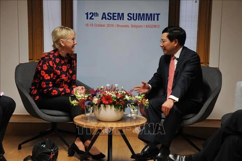 ASEM 12：越南政府副总理兼外长范平明进行多场双边会晤