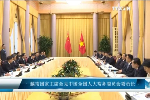 越南国家主席陈大光会见中国全国人大常委会委员长张德江