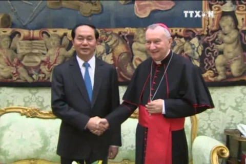 陈大光主席会见罗马天主教皇及梵蒂冈国务卿