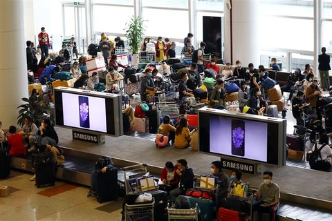 组图：内排国际机场对入境越南的旅客进行严格的检查