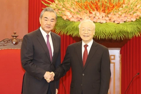 越共中央总书记阮富仲会见中国外长王毅