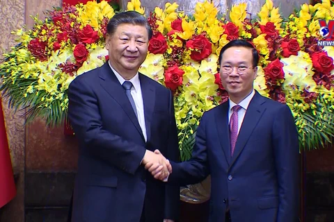 越南国家主席武文赏同中共中央总书记、国家主席习近平举行会谈