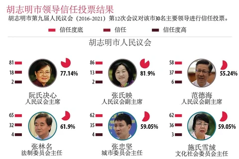 图表新闻：胡志明市领导信任投票结果
