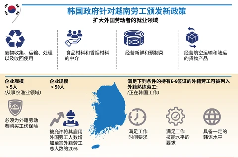 图表新闻： 韩国政府针对越南劳工颁发新政策