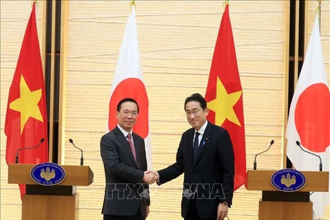 越南国家主席武文赏与日本首相岸田文雄举行会谈