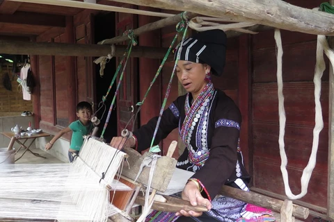 组图：莱州省努力保护傣仂族同胞传统织锦手工业