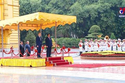 政府总理范明政举行仪式 欢迎德国总理对越南进行正式访问