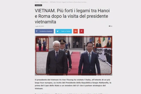 意大利各大媒体机构纷纷报道越南国家主席的访意之旅