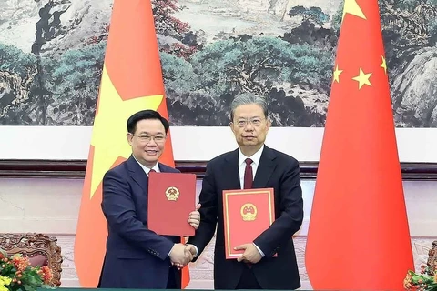 越南国会主席王廷惠与全国人大常委会委员长赵乐际举行会谈