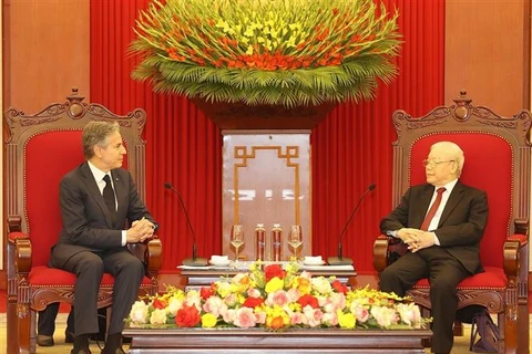 越南高层领导会见美国国务卿布林肯