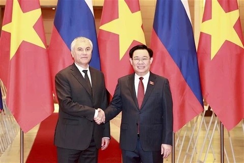 越南国会主席王廷惠同俄罗斯国家杜马主席沃洛金举行会谈
