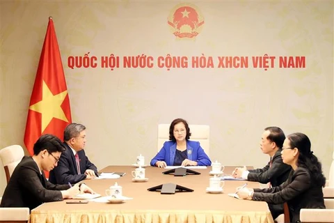 国会主席阮氏金银与老挝国会主席巴妮举行电话会谈