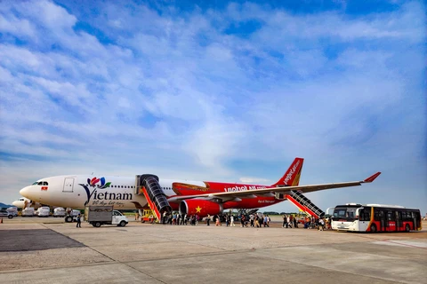 越捷航空喷涂越南旅游形象标识的宽体客机正式亮相
