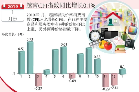 图表新闻：越南CPI指数同比增长0.1%