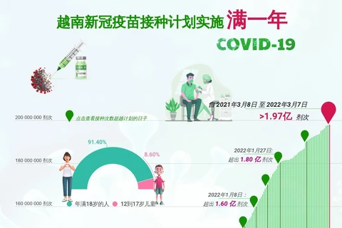 互动图表：越南新冠疫苗接种计划实施满一年