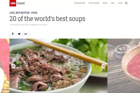 越南河粉被列入全球最佳汤类菜肴20强榜单