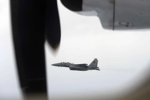 参加“2016年警惕之盾”演习活动的F-15SG战机（图片来源：straitstimes.com）