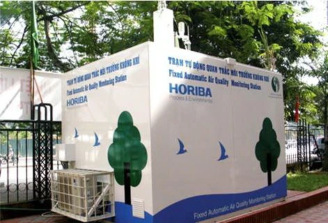 设在河内市的一台环境空气质量自动监测​站（图片来源：quantracmoitruong.gov.vn）