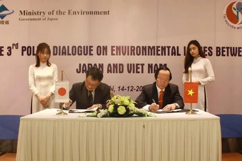 胡志明市与日本代表签署有关环保领域的合作备忘录（图片来源：越共电子报）