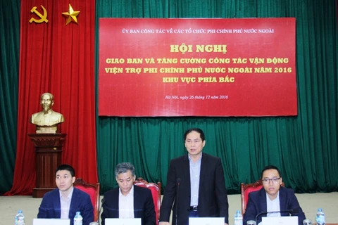 外国非政府组织工作委员会主任裴青山在会议上发表讲话（图片来源：dangcongsan.vn）