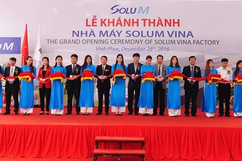 韩国Solum Vina公司生产厂正式落成（图片来源：baovinhphuc.com.vn)