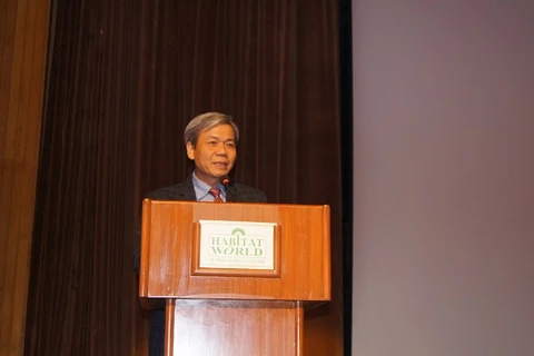 越南驻印大使孙生成在开幕式上发表讲话（图片来源：越通社）
