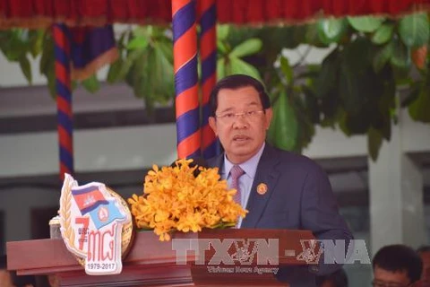柬埔寨首相、柬埔寨人民党主席洪森出席仪式