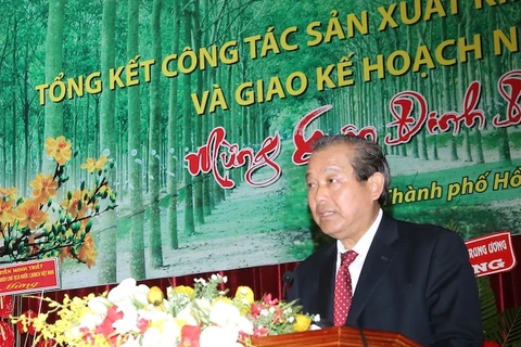 越南政府常务副总理张在会议上发表讲话（图片来源：​baochinhphu.vn）