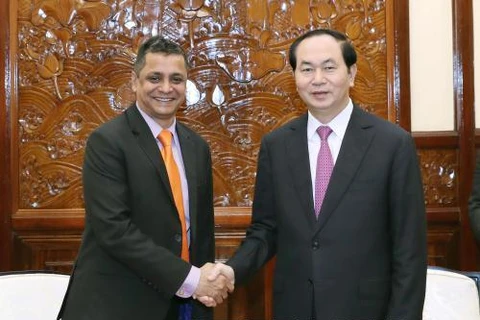 陈大光主席会见塔塔越南总经理印得罗尼·森古普塔