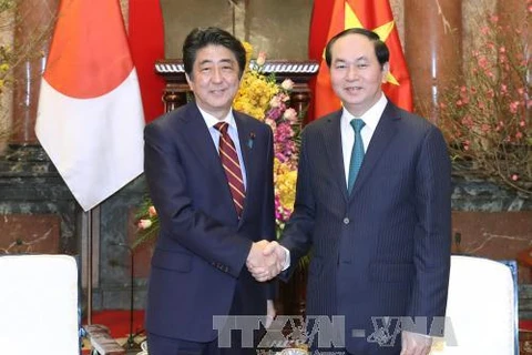 越南国家主席陈大光会见日本首相安培晋三