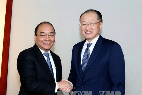 越南政府总理阮春福会见世界银行行长金墉（图片来源：越通社）