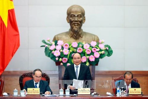 越南政府总理阮春福在会上发表讲话