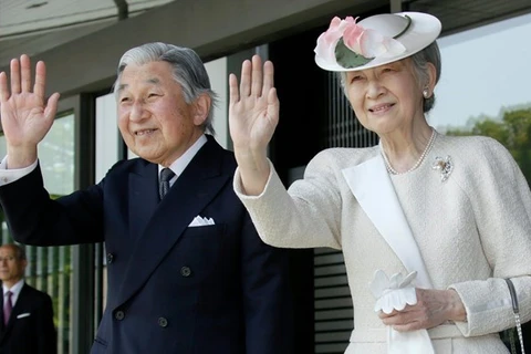 日本明仁天皇与皇后（图片来源：​ EPA）