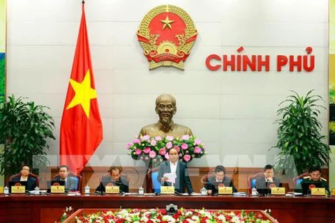 越南政府2月份例行会议场景