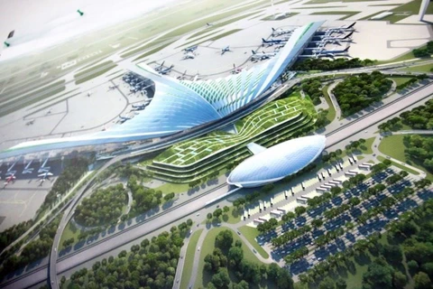 龙城国际航空港项目旅客航站楼建设工程建筑设计方案一角（图片来源：越通社）